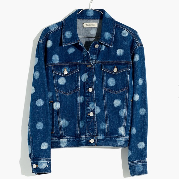 Madewell Jackets & Blazers - Madewell Boxy-Crop Jean Jacket: Polka Dot Edition
